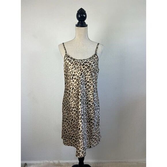 Valerie Stevens Vintage Satin Animal Print Cheers Kimono Robe & Slip Dress Med - Picture 4 of 11